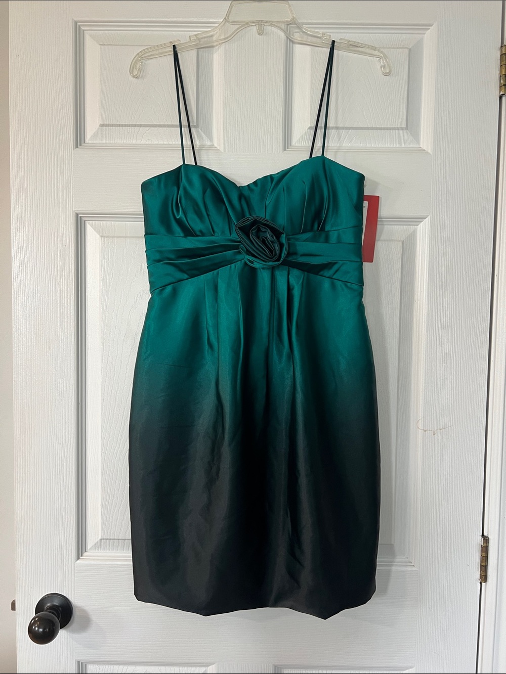 NWT - JS Collections Emerald and Black Strapless Dress